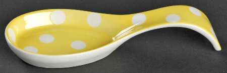 Polka Dots (White Dots on Yellow) Spoon Stacking Spoon Holder Caddy