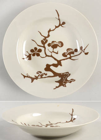 Prunier De Chine Cognac (Positive) Large Rim Soup Bowl