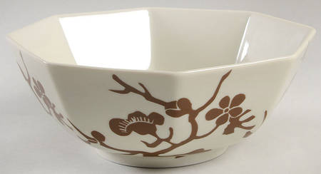 Prunier De Chine Cognac (Positive) 8" Octagonal Vegetable Bowl