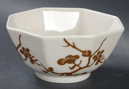 Prunier De Chine Cognac (Positive) 5" Octagonal Vegetable Bowl