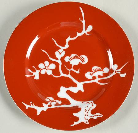 Prunier De Chine Red (Negative) Salad Plate