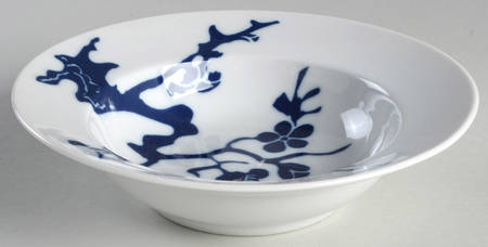 Prunier De Chine Cobalt (Positive) Rim Soup Bowl