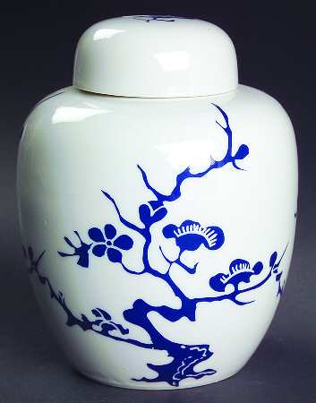 Prunier De Chine Cobalt (Positive) Small Ginger Jar & Lid