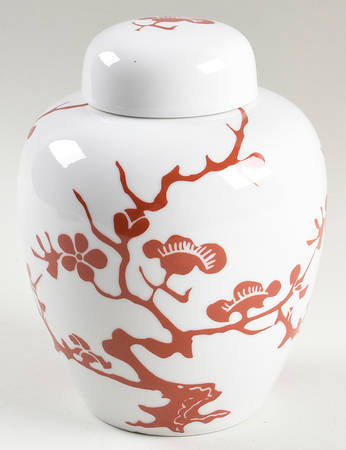 Prunier De Chine Red (Positive) Medium Ginger Jar & Lid
