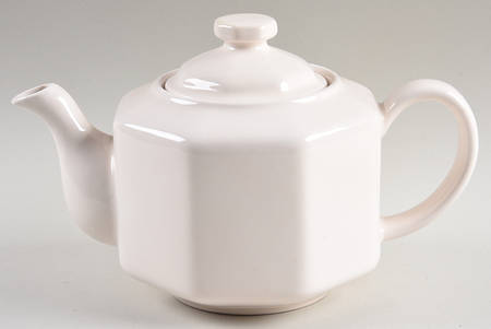 Quadrille White (Earthenware) Teapot & Lid