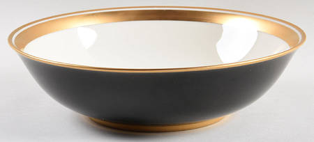 Renaissance Black On Buff 9" Round Vegetable Bowl