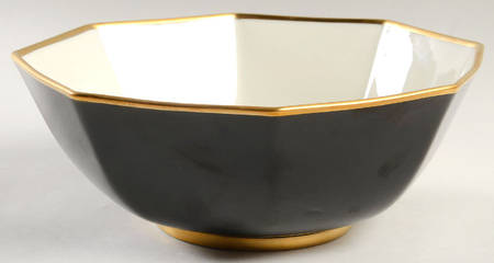 Renaissance Black On Buff 9" Octagonal Vegetable Bowl by Fitz & Floyd