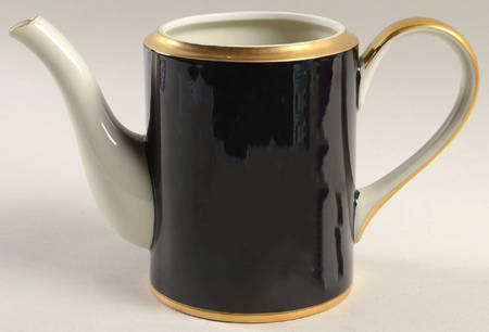 Renaissance Black On Buff Mini Coffee Pot No Lid