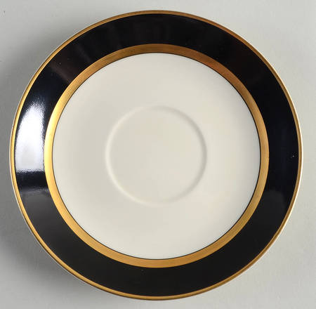 Renaissance Black On Buff Saucer for Cream Soup Bowl