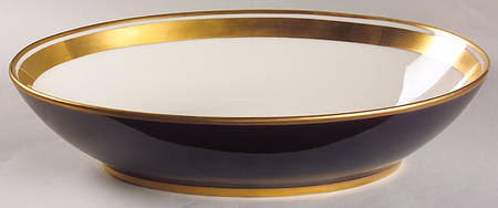 Renaissance Black On Buff 10" Oval Vegetable Bowl
