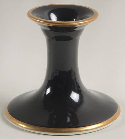 Renaissance Black On Buff Single Light Candlestick