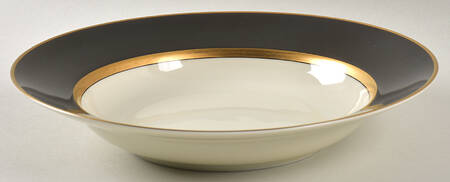 Renaissance Black On Buff Large Rim Soup Bowl