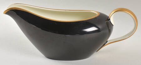 Renaissance Black On Buff Gravy Boat
