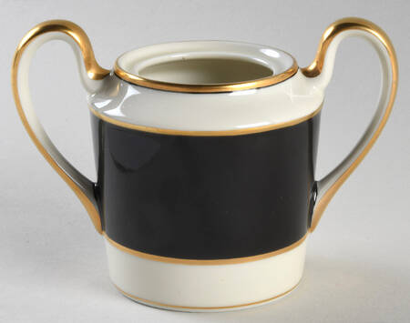Renaissance Black On Buff Sugar Bowl No Lid