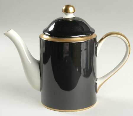 Renaissance Black On Buff Mini Coffee Pot & Lid