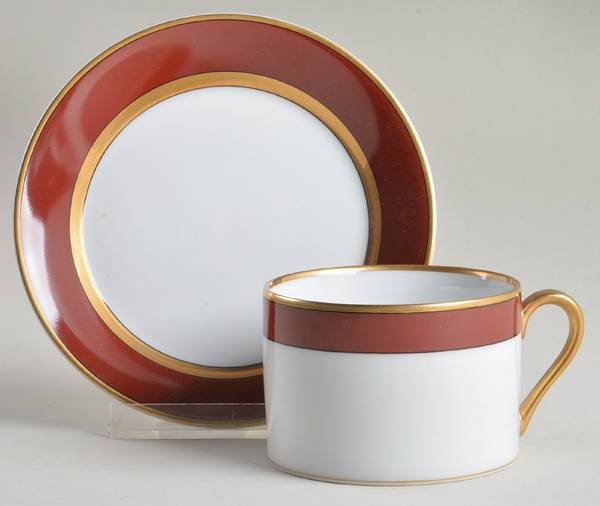 Renaissance Cinnabar Flat Cup & Saucer Set