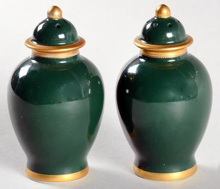 Renaissance Dark Green Salt & Pepper Set by Fitz & Floyd