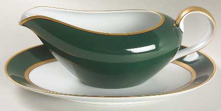 Renaissance Dark Green Gravy Boat & Underplate/Relish
