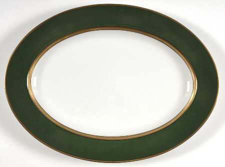 Renaissance Dark Green 14" Oval Serving Platter by Fitz & Floyd