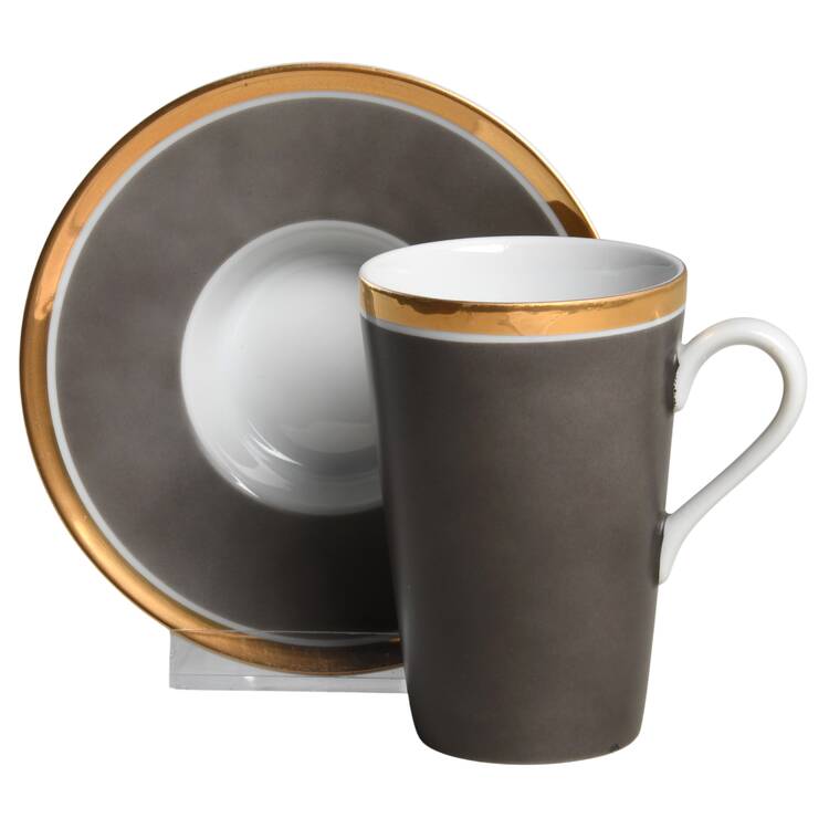 Renaissance Gray Espresso Cup and Saucer Set