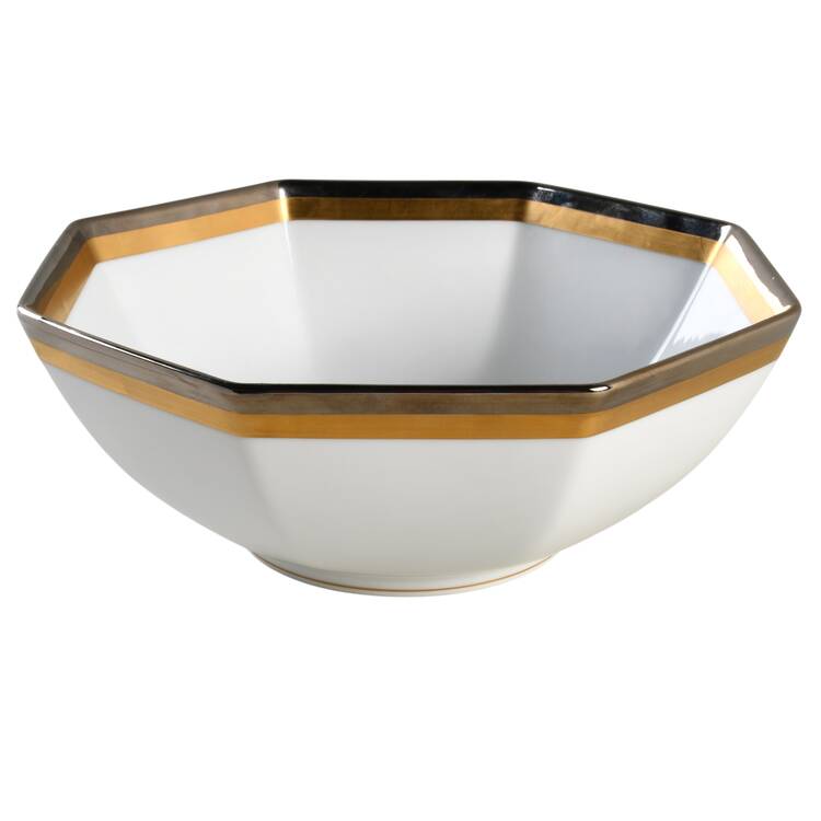 Renaissance Gray 9" Octagonal Vegetable Bowl