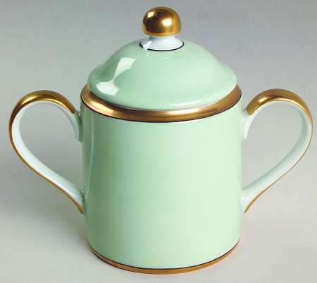Renaissance Mint Green Sugar Bowl & Lid