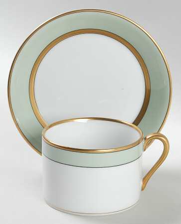 Renaissance Mint Green Flat Cup & Saucer Set by Fitz & Floyd