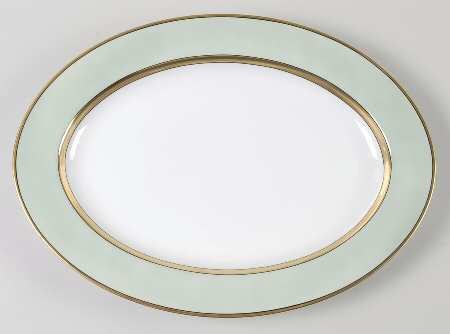 Renaissance Mint Green 14" Oval Serving Platter