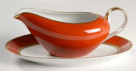 Renaissance Orange (Terra Cotta) Gravy Boat & Underplate/Relish