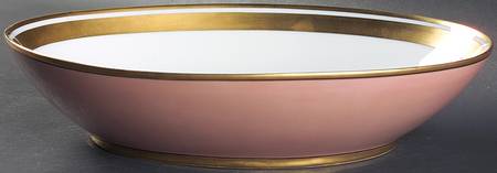 Renaissance Peach (Wide Gold Verge Line) 10" Oval Vegetable Bowl