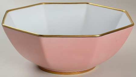 Renaissance Peach (Wide Gold Verge Line) 8" Round Vegetable Bowl