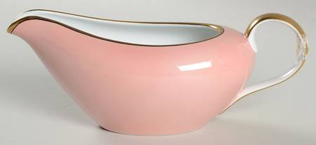 Renaissance Peach (Wide Gold Verge Line) Gravy Boat