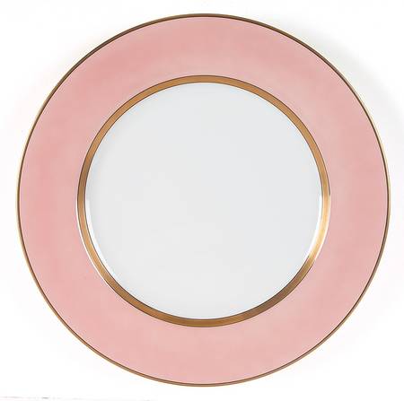 Renaissance Peach (Wide Gold Verge Line) Service Plate (Charger)