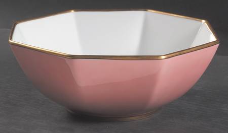Renaissance Peach (Wide Gold Verge Line) 9" Octagonal Vegetable Bowl