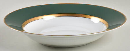 Renaissance Teal Green Large Rim Soup Bowl
