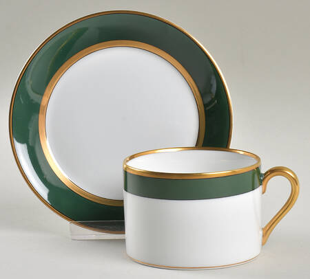 Renaissance Teal Green Flat Cup & Saucer Set