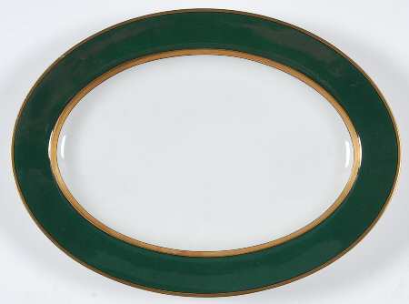 Renaissance Teal Green 14" Oval Serving Platter