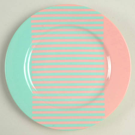 Reprise Peach Coral and Turquoise Bread & Butter Plate