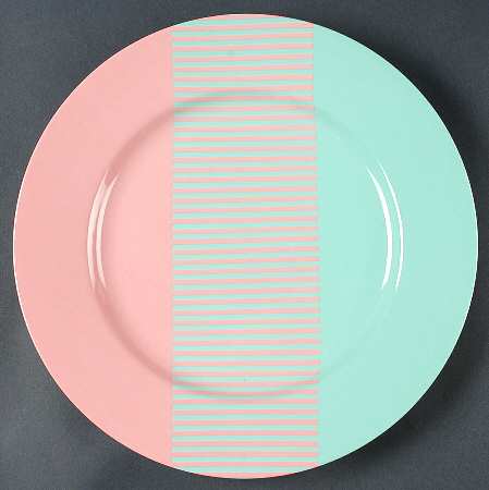 Reprise Peach Coral and Turquoise Service Plate (Charger)