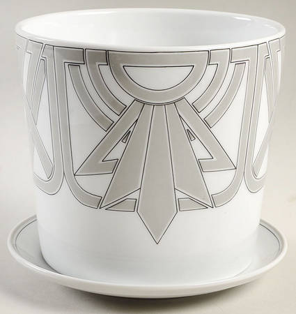 The Ritz Grey 5" Flower Pot & Underplate