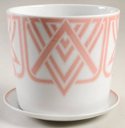 The Ritz Peach 5" Flower Pot & Underplate
