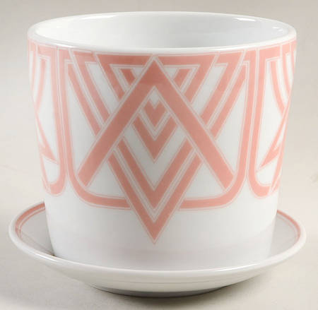 The Ritz Peach 4" Flower Pot with Underplate