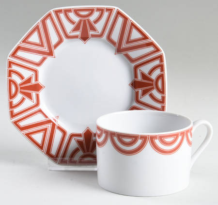 The Ritz Red Terra Cotta Flat Cup & Saucer Set
