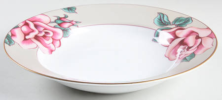 Rose D'Argent Large Rim Soup Bowl
