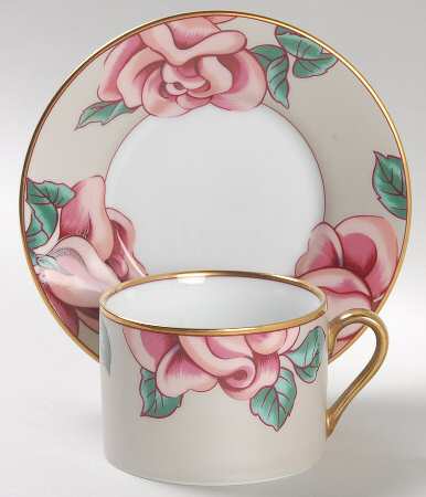 Rose D'Argent Flat Cup & Saucer Set