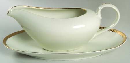 Roanoke (Gold) Gravy Boat & Underplate/Relish