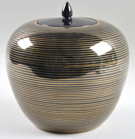 Rondelle Black Chinese Tea Jar & Lid