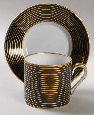 Rondelle Black Flat Demitasse Cup & Saucer Set