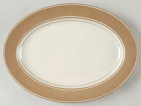 Rondelet Fawn Brown 14" Oval Serving Platter