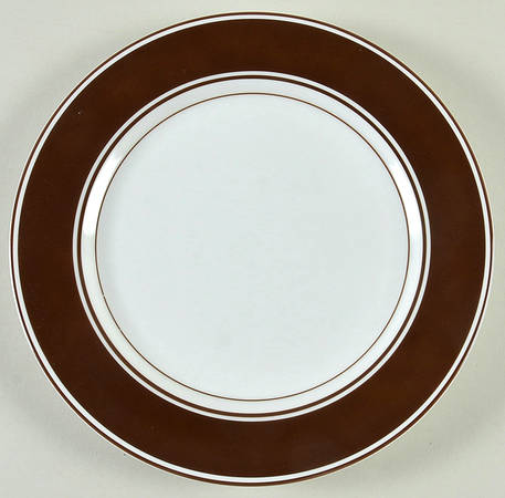 Rondelet Dark Brown (White Background) Luncheon Plate